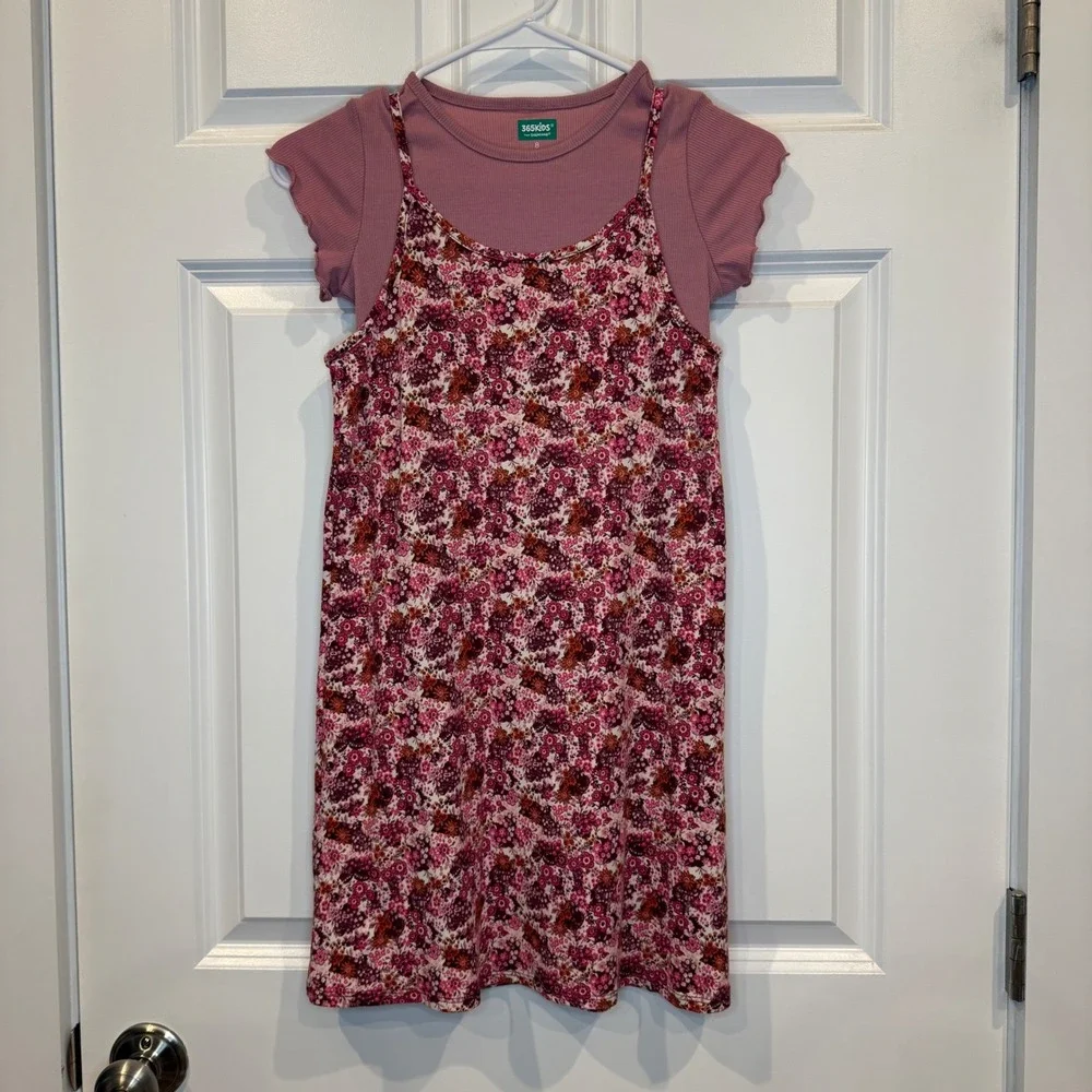 365 Kids Girls Floral Dress with Top Outfit Size 8 - Cute Casual